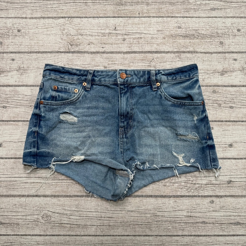 Aeropostale Shorts Women's 10 Blue Vintage High Rise Shorty Cut Off Distressed